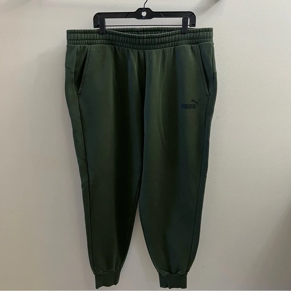 PUMA Men's Fleece Jogger Pants Forest Green Size XXL - Picture 3 of 9